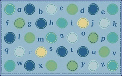 Alphabet Dots Rug, 4’ x 6’ Rectangle, Contemporary Colors