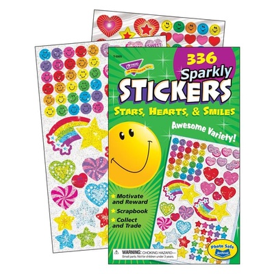 Sparkly Stars, Hearts & Smiles Sticker Pad
