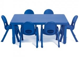 Value Table, 48" x 28" Rectangle, Blue