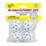 30-Sided Alphabet Dice, Pack of 4