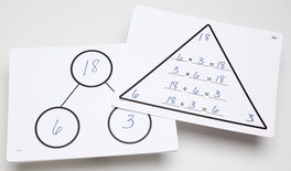 Write-On/Wipe-Off Fact Family Triangle Mats, Multiplication