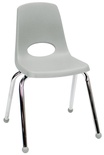 16" Stack Chair, Ball Glide, Light Gray
