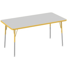 30" x 60" Rectangle T-Mold Adjustable Activity Table -Gray Top/Standard Leg