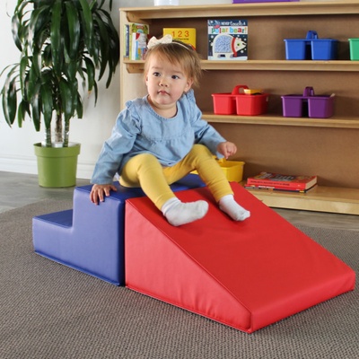 SoftScape Toddler Playtime Step and Slide Climber - Blue/Red