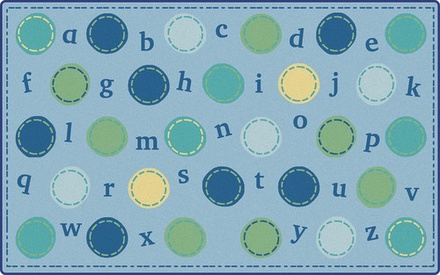 Alphabet Dots Rug, 8’ x 12’ Rectangle, Contemporary Colors