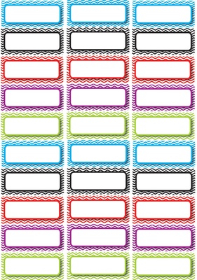 Magnetic Labels, Assorted Color Chevron