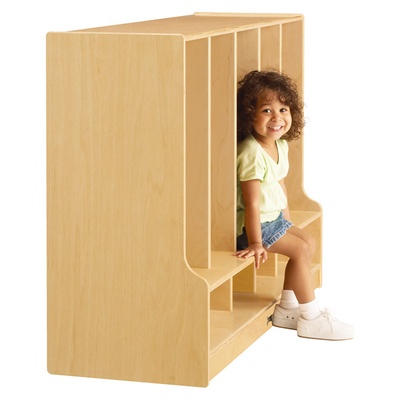 Jonti-Craft® Toddler 5 Section Coat Locker with Step - without Cubbie-Trays