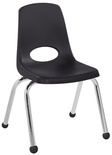 14" Stack Chair, Ball Glide, Black