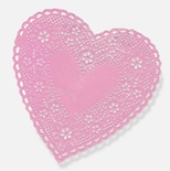 Doilies, 4" Pink Hearts