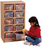 10 Tray Mobile Cubbie, With clear trays