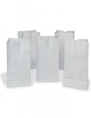 White Rainbow Paper Bags, Pack of 100