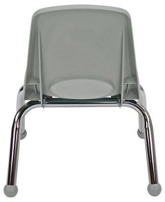 10" Stack Chair, Ball Glide, Light Gray