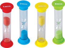 Small Sand Timers Combo Pack, 1 each of 1, 2, 3 & 5 Minute Timers