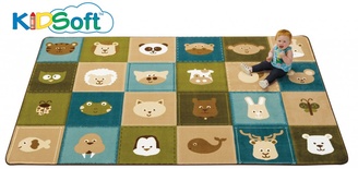 KIDSoft™ Animal Patchwork Carpet – Nature- 6' x 9'