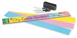 Dry Erase Sentence Strips, Assorted, 3" x 24"