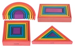Wooden Rainbow Architect Sets, 28 pieces