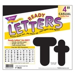 Uppercase/Lowercase Casual Solids Ready Letters® Combo Pack, Black 4''
