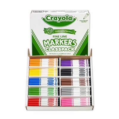 Crayola® Classpack Markers, 200 Count, Non-Washable Fine Tip, 10 Assorted Colors
