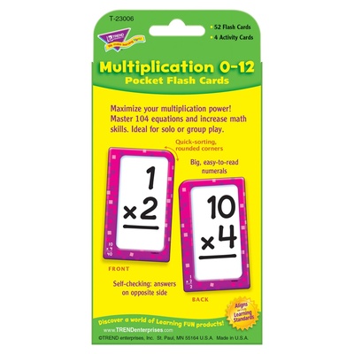 Multiplication 0-12 Pocket Flash Cards