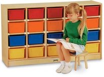 20 Tray Mobile Cubbie, With colored trays