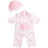Doll Clothes for 13"-16" Dolls, Light Pink Romper with Hat