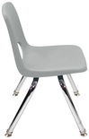 12" Stack Chair, Swivel Glide, Light Gray