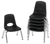 10" Stack Chair, Swivel Glide, Black