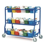 Library on Wheels™ With 18 Small Tubs-Value Priced