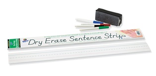 Dry Erase Sentence Strips, White, 3" x 24"