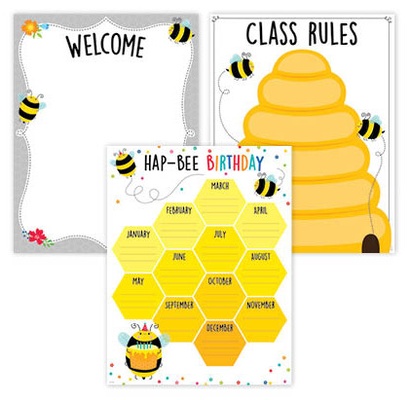 Busy Bees Classroom Essentials 3-Chart Pack