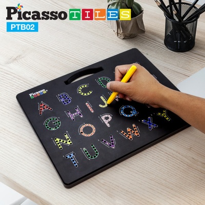 Picasso Tiles® Magnetic Alphabet Board, Uppercase Letters/Numbers
