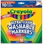 Crayola® Washable Broad-Line Markers, 10 Bold Colors