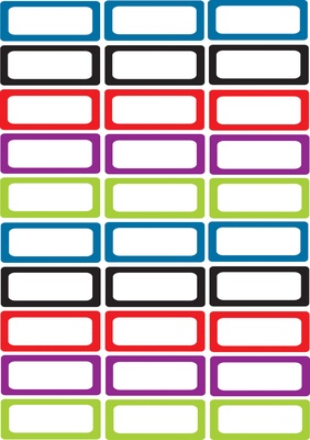 Magnetic Labels, Assorted Solid Colors
