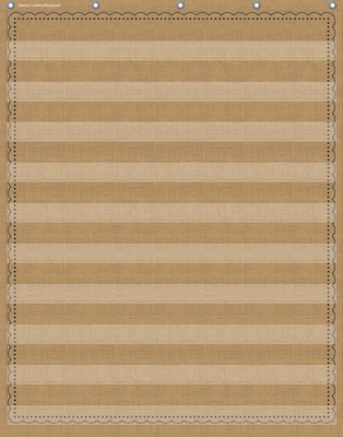 10-Pocket Pocket Chart, Burlap, 34" x 44"