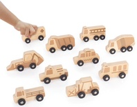 Mini Wooden Trucks, Set of 10