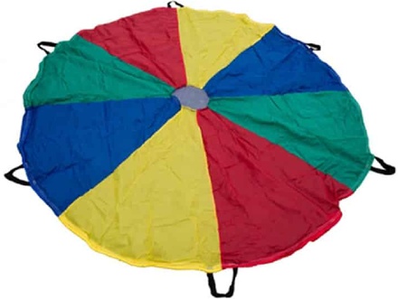 Multi-Coloured Parachute, 6’ Diameter with 6 handles