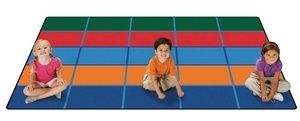 KID$ Value Plus Rugs™, Color Blocks Seating Rug, 6' x 9' (Factory Second)