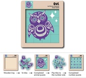 Double-Sided Wooden Tile Puzzle - Owl