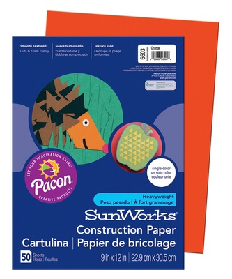 SunWorks® Construction Paper, 9" x 12", Orange