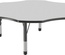 60" Flower T-Mold Adjustable Activity Table with Chunky Leg - Gray Top