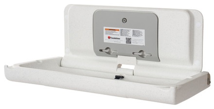 Foundations Ultra® Horizontal Baby Changing Station, Stainless/White Granite