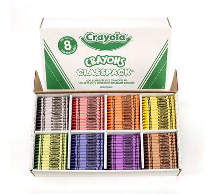 Crayola® Crayon Classpack®, 8 colors, 800 count
