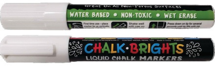 Liquid Chalk Markers, White, 2-pack