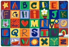 KIDSoft™ Toddler Alphabet Blocks Rug 4'x6' - 1 ONLY