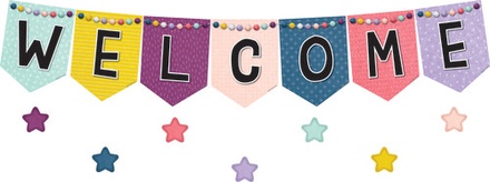 Oh Happy Day Pennants Welcome Bulletin Board Set