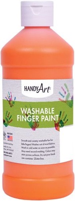 Handy Art® Washable Finger Paint, 16 oz., Orange