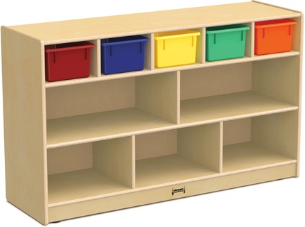 Low Combo Mobile Storage Unit, With colored trays