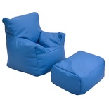 Cozy Chair and Ottoman Deep Water Blue