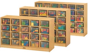 25 Tray Mobile Cubbie, With clear trays