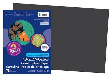 SunWorks® Construction Paper, 12" x 18", Black
